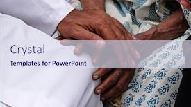  Presentation with old young - Slides consisting of hands-young-and-old background and a sky blue colored foreground