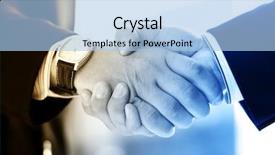  Presentation with stock market abstract business concept - Colorful PPT theme enhanced with handshake and a city abstract backdrop and a light blue colored foreground