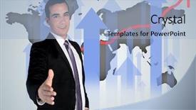  Presentation with world trade organization - Slide set enhanced with handshake and world map graphic background and a  colored foreground