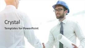  Presentation with civil engineer - Slide set having handshake architect and civil engineer background and a white colored foreground