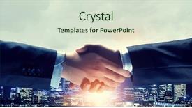  Presentation with symbol - PPT layouts with handshake as symbol of deal background and a  colored foreground