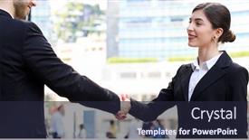  Presentation with handshake - PPT layouts consisting of handshake-between-business-people-outdoor background and a wine colored foreground