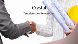  Presentation with civil engineering - Theme having handshake between civil engineer background and a white colored foreground