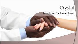  Presentation with handshake - Slide deck consisting of handshake between doctor and patient background and a white colored foreground