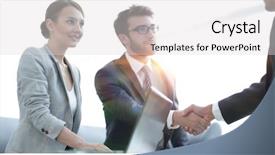  Presentation with contract - Amazing presentation design having handshake business partners after discussing backdrop and a  colored foreground