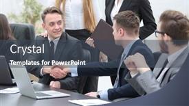  Presentation with handshake - PPT theme having handshake-business-partners-behind background and a  colored foreground