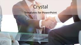  Presentation with business partner - Cool new presentation design with handshake business partners backdrop and a  colored foreground