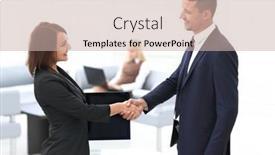  Presentation with negotiating - Beautiful PPT layouts featuring handshake business partners at the negotiating table backdrop and a soft green colored foreground