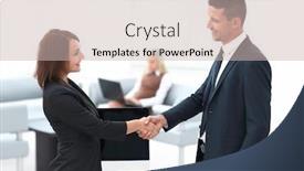  Presentation with negotiating - Cool new slides with handshake business partners at the negotiating table backdrop and a soft green colored foreground