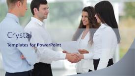  Presentation with business partner - Slides featuring handshake business women and business partner background and a lemonade colored foreground