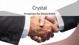  Presentation with handshake - Slide set with handshake closeup shot of hands background and a pink colored foreground