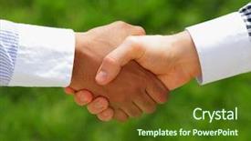  Presentation with african american men - Colorful PPT layouts enhanced with handshake commitment - african american and european american backdrop and a tawny brown colored foreground