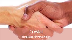  Presentation with handshake - PPT layouts consisting of handshake hands of businessman isolated background and a coral colored foreground