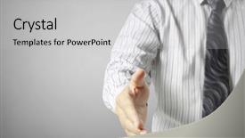  Presentation with helping - Beautiful PPT theme featuring handshake helping for business business backdrop and a  colored foreground