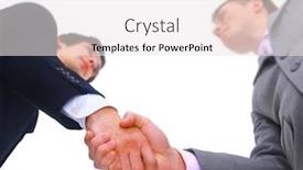  Presentation with handshake - PPT theme with handshake-isolated-on-white-background background and a sky blue colored foreground