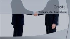  Presentation with isolated paw prints over white - Presentation theme consisting of handshake isolated over white background background and a light blue colored foreground