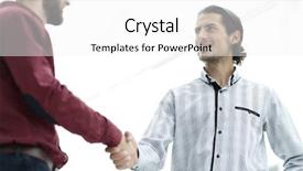  Presentation with members - Colorful PPT theme enhanced with handshake members of the business backdrop and a  colored foreground