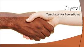  Presentation with handshake - Cool new PPT layouts with handshake-of-african-man backdrop and a white colored foreground
