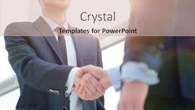  Presentation with trade - PPT theme consisting of handshake-of-business-partners background and a soft green colored foreground