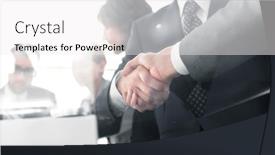  Presentation with partners - PPT layouts having association - handshake of business partners background and a white colored foreground