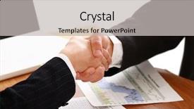  Presentation with sales - Amazing slides having handshake of business partners backdrop and a light gray colored foreground