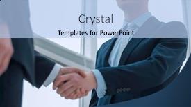  Presentation with trade - Presentation design consisting of handshake-of-business-partners background and a light blue colored foreground