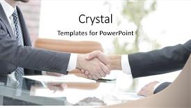  Presentation with partners - Beautiful slides featuring handshake of business partners backdrop and a white colored foreground