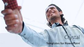  Presentation with company - Presentation theme with handshake-of-the-company-s background and a  colored foreground