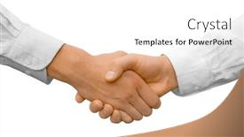  Presentation with handshake - PPT layouts with handshake-of-two-businessmen background and a white colored foreground
