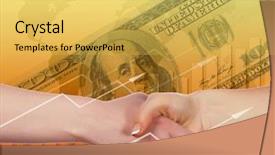  Presentation with business abstract - PPT layouts with handshake on an abstract background the symbol of a successful business background and a yellow colored foreground