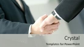  Presentation with abstract business - Audience pleasing presentation consisting of handshake over abstract modern business backdrop and a light gray colored foreground