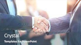 Presentation with handshake - Theme enhanced with handshake to close the deal background and a ocean colored foreground