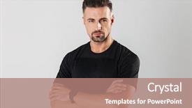  Presentation with standing strong - PPT theme featuring handsome - portrait of a strong mature background and a coral colored foreground