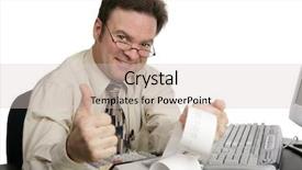  Presentation with accountant - Presentation theme with handsome accountant or tax auditor background and a soft green colored foreground