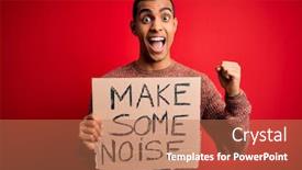  Presentation with ophthalmology african american models - Cool new slide set with handsome-african-american-activist-man backdrop and a coral colored foreground