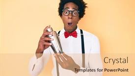  Presentation with bartender - Amazing PPT layouts having handsome-african-american-bartender-man backdrop and a lemonade colored foreground