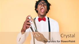  Presentation with bartender - Amazing slides having handsome-african-american-bartender-man backdrop and a coral colored foreground