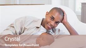  Presentation with happy baby - Slide deck consisting of handsome african american boy parents - happy young father with baby background and a  colored foreground