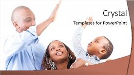  Presentation with family and marriage - Presentation theme enhanced with handsome african american boy parents - young fresh and happy family background and a  colored foreground