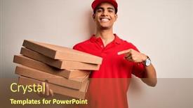  Presentation with italian american - Slide set featuring handsome-african-american-delivery-man background and a tawny brown colored foreground