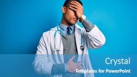  Presentation with flu virus - Audience pleasing theme consisting of handsome-african-american-doctor-man backdrop and a teal colored foreground