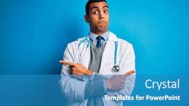  Presentation with doctor african - Presentation theme having handsome-african-american-doctor-man background and a teal colored foreground