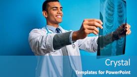  Presentation with xray - Presentation enhanced with handsome-african-american-doctor-man background and a teal colored foreground