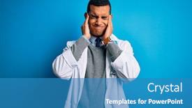  Presentation with blue music - Beautiful presentation design featuring handsome-african-american-doctor-man backdrop and a teal colored foreground