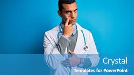  Presentation with eye doctor - Presentation theme with handsome-african-american-doctor-man background and a teal colored foreground
