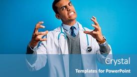  Presentation with doctor african - Colorful presentation theme enhanced with handsome-african-american-doctor-man backdrop and a teal colored foreground