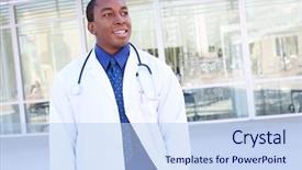  Presentation with doctor african - Presentation theme having rn - handsome african american man doctor background and a light blue colored foreground