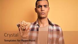  Presentation with american - Slide set enhanced with handsome-african-american-man-holding background and a coral colored foreground