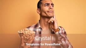  Presentation with peanuts - Audience pleasing presentation design consisting of handsome-african-american-man-holding backdrop and a coral colored foreground