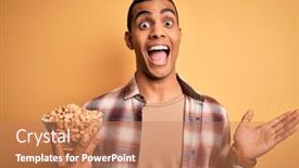  Presentation with holding hands - Colorful presentation enhanced with handsome-african-american-man-holding backdrop and a coral colored foreground